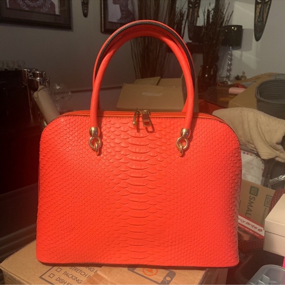 JustFab Handbags - JUST FAB IAN SATCHEL - CORAL (NEW WITH TAGS)